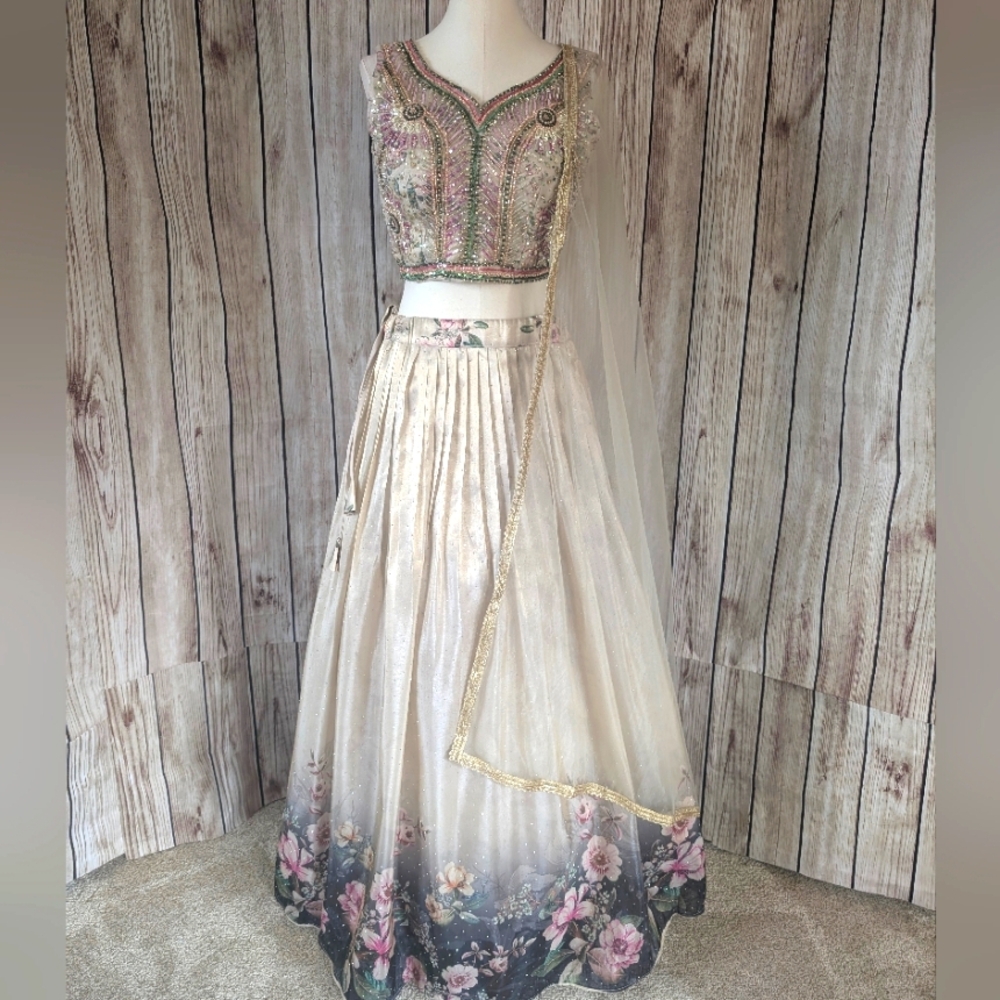 Indian Wedding Guest Floral Lehenga Choli